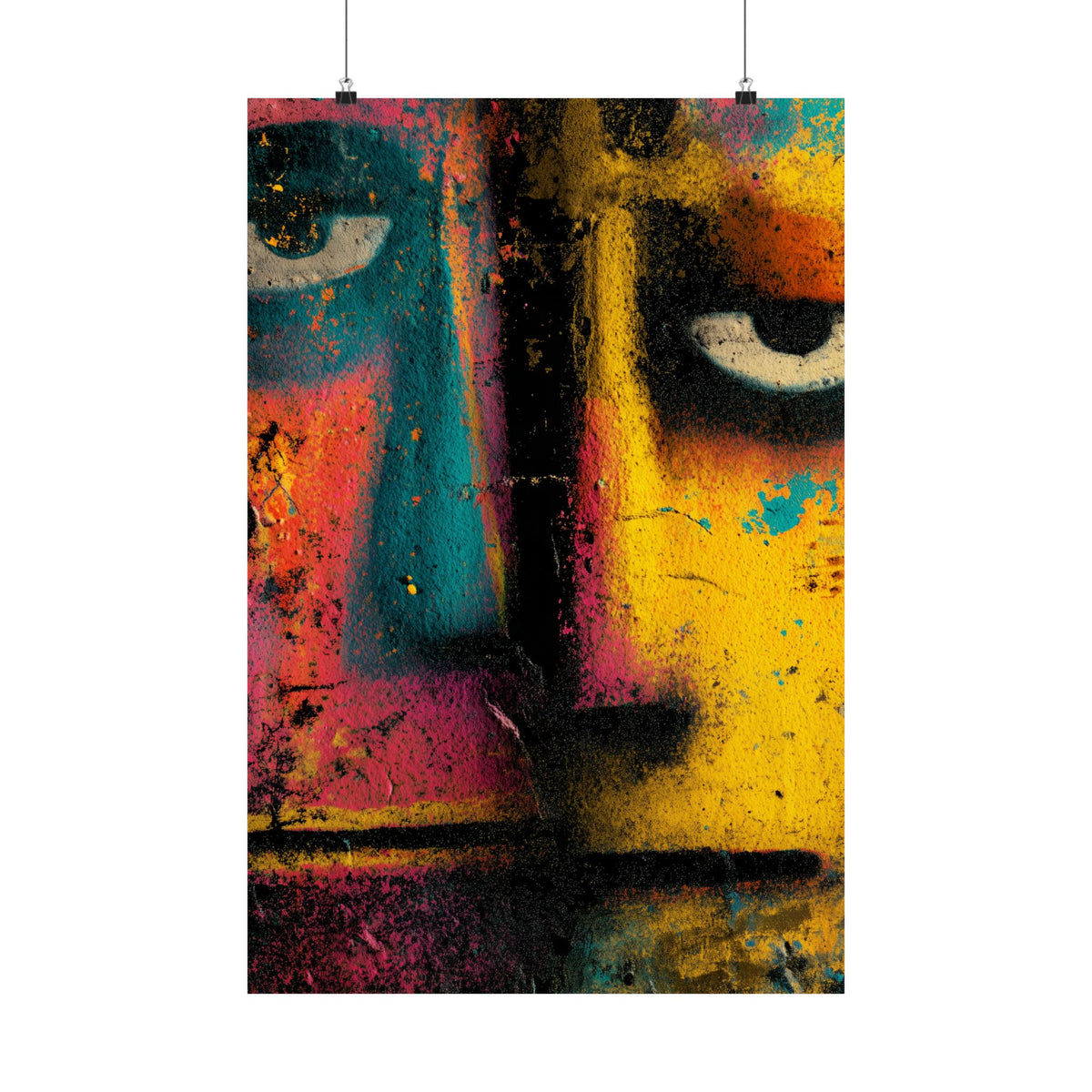 Abstract Graffiti Face Poster — Matte Vertical Art Print