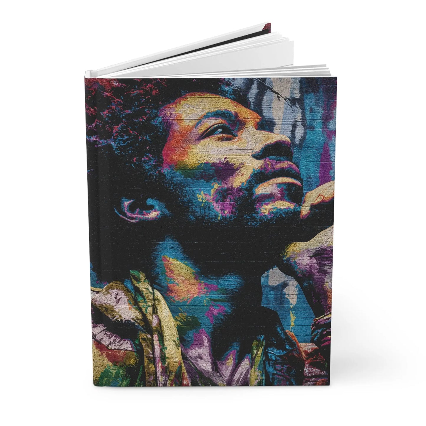 Colorful Portrait Hardcover Journal With Bold Painterly Artwork And Matte Laminated Cover Printify
