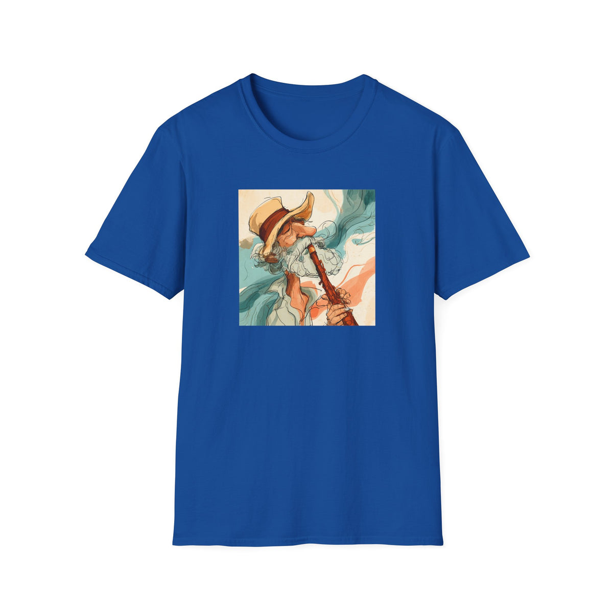 Abstract Coastal Art T-Shirt – Vintage Watercolor Musician Graphic Tee, Retro Boho Fashion, Colorful Artistic Unisex Shirt, Music Lover Gift