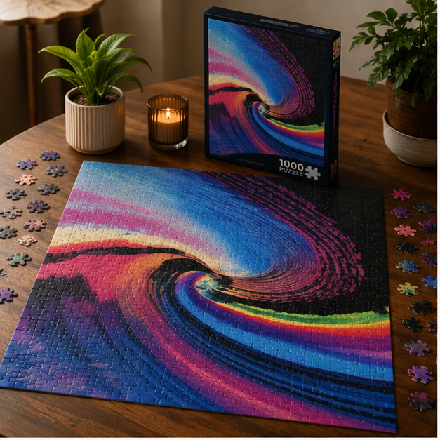 Abstract Colorwave Jigsaw Puzzle 110 252 520 1014 Piece Set Premium Die Cut Puzzle