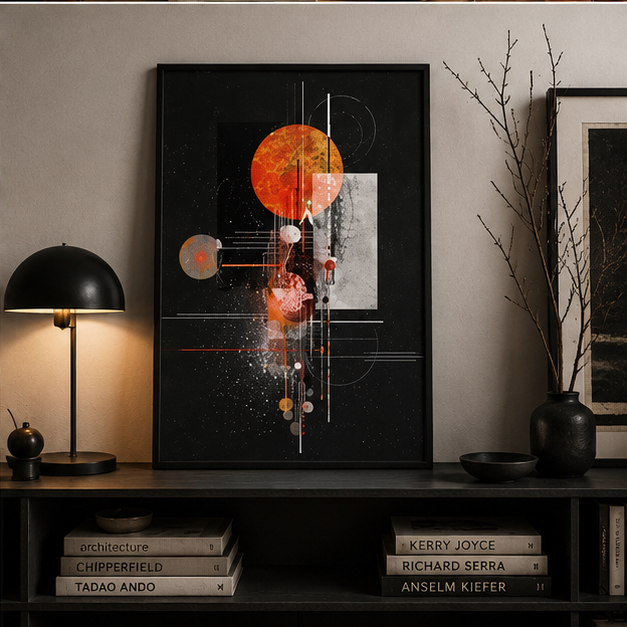 Abstract Solar Geometry Matte Poster Modern Space Art Wall Print Giclee Museum Quality Archival Paper Decor