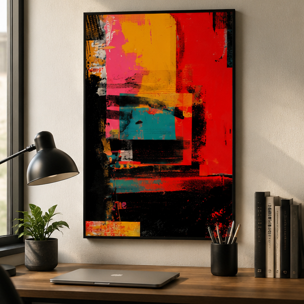 Abstract Colorblock Matte Poster Museum Quality Modern Vertical Wall Art For Contemporary Interiors And Urban Decor