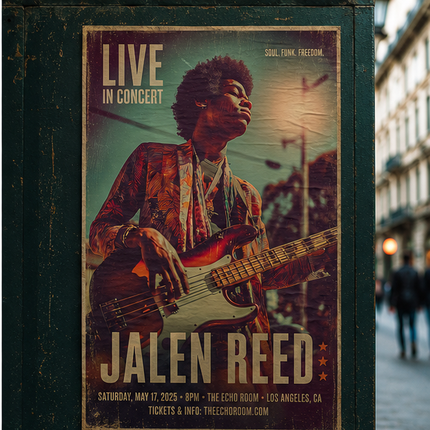 Retro Soul Bassist Matte Poster Vertical Vintage Music Wall Art On Museum Grade Paper Giclee Printing