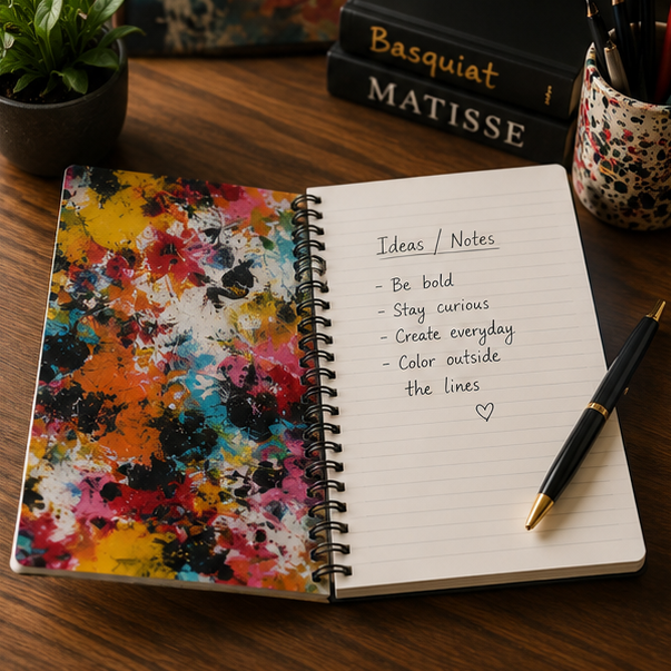 Color Splash Spiral Notebook With Abstract Paint Splat Design Ruled Lined Journal For Creative Sketches And Notes