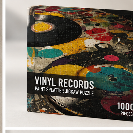 Vinyl Record Paint Splatter Jigsaw Puzzle Retro Music Art Collection