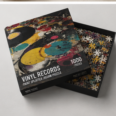 Vinyl Record Paint Splatter Jigsaw Puzzle Retro Music Art Collection