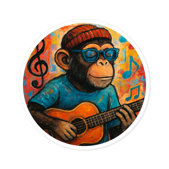 "Funky Folk" Chimp Sticker