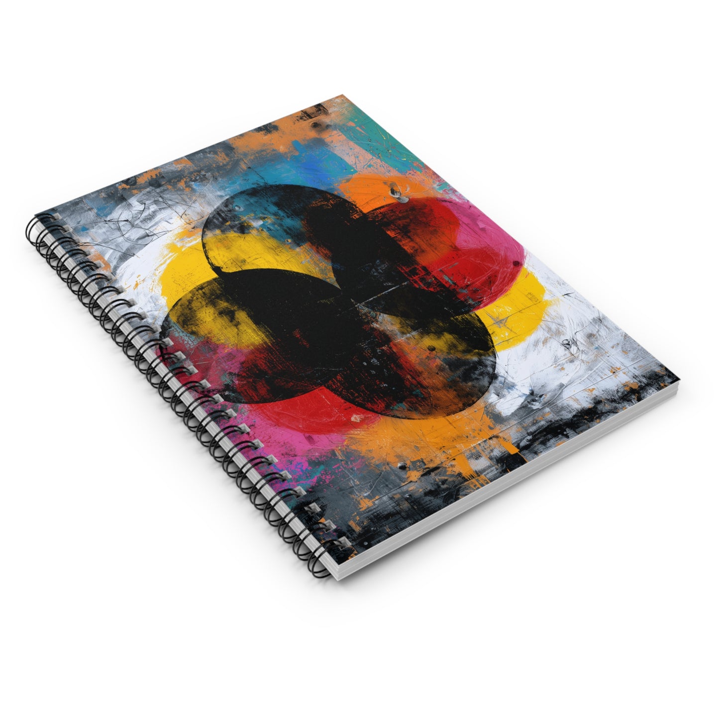 Abstract Color Burst Spiral Notebook — Ruled Art Journal for Notes & Sketches