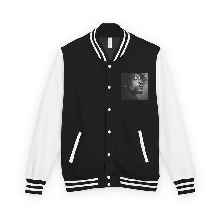Classic Black & White Letterman Jacket for a Bold Statement