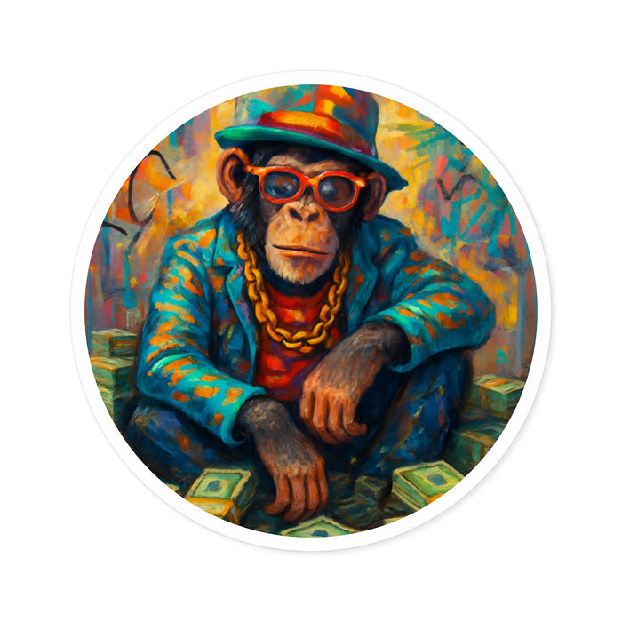 "Hip Hop Mogul" Chimp Sticker
