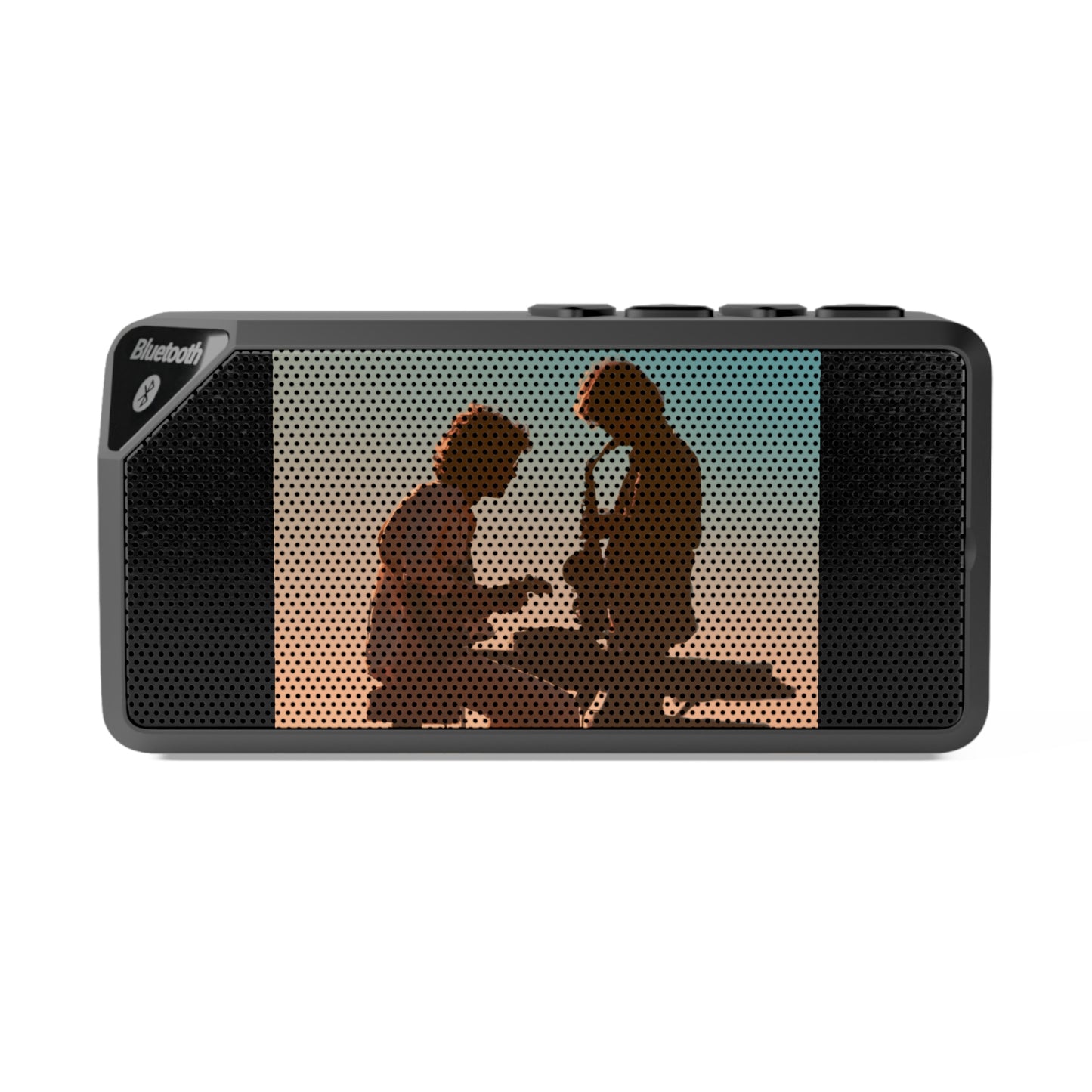 Portable Bluetooth Speaker With Retro Sunset Design And Clear Wireless Sound