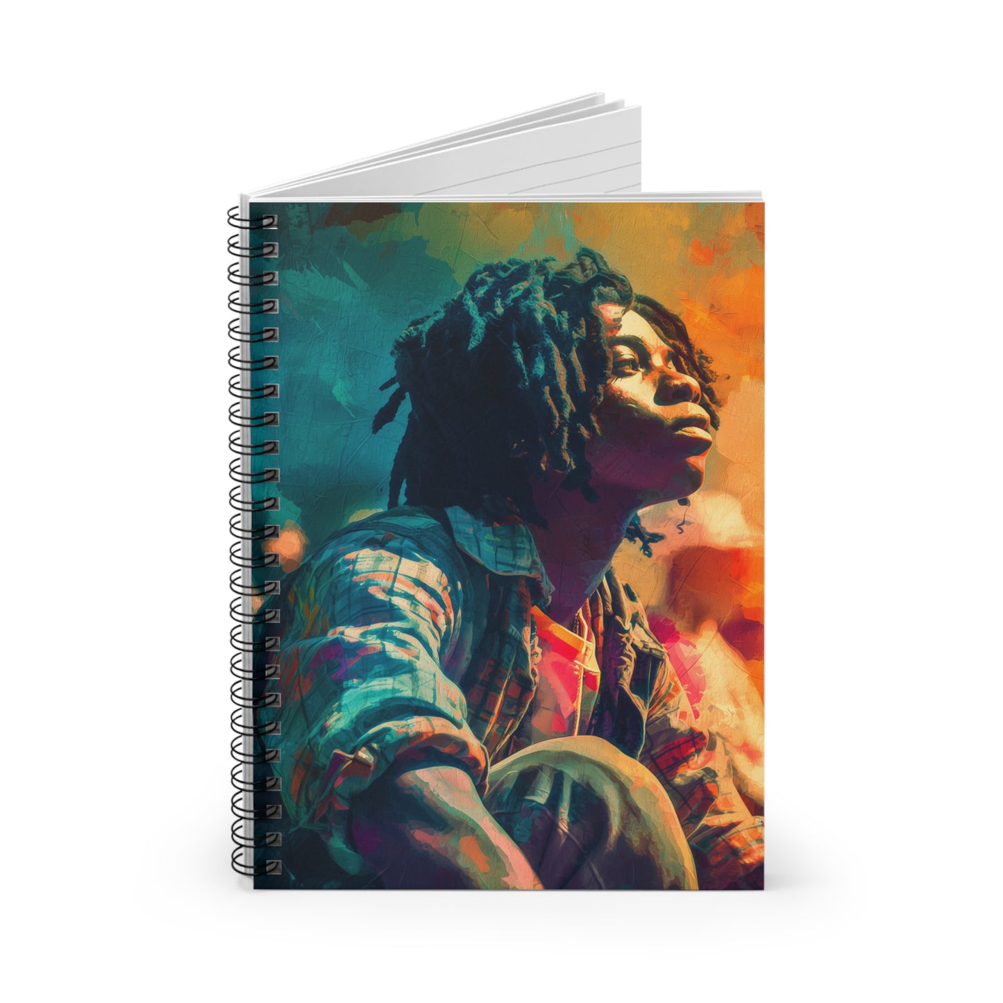 Vibrant Portrait Spiral Notebook Colorful Urban Artist Ruled Journal For Daily Writing
