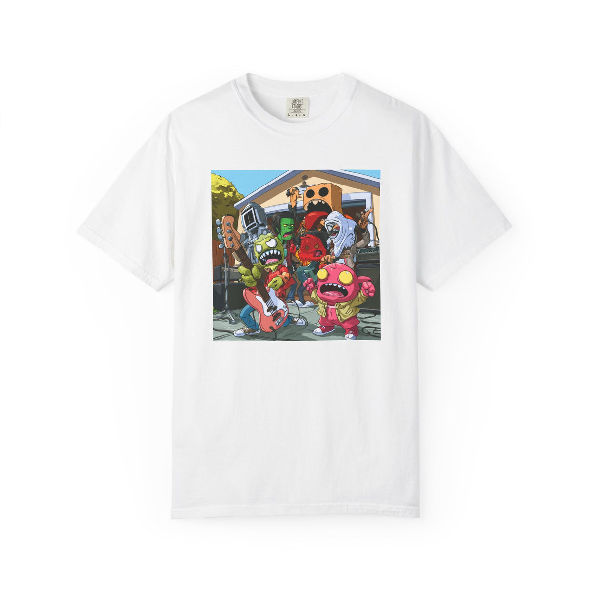 Cartoon Monster Band T-Shirt, Retro Music Tee, Funny Monster Rock Shirt, Porch Party Shirt, Colorful Band Tee, Music Lover Gift