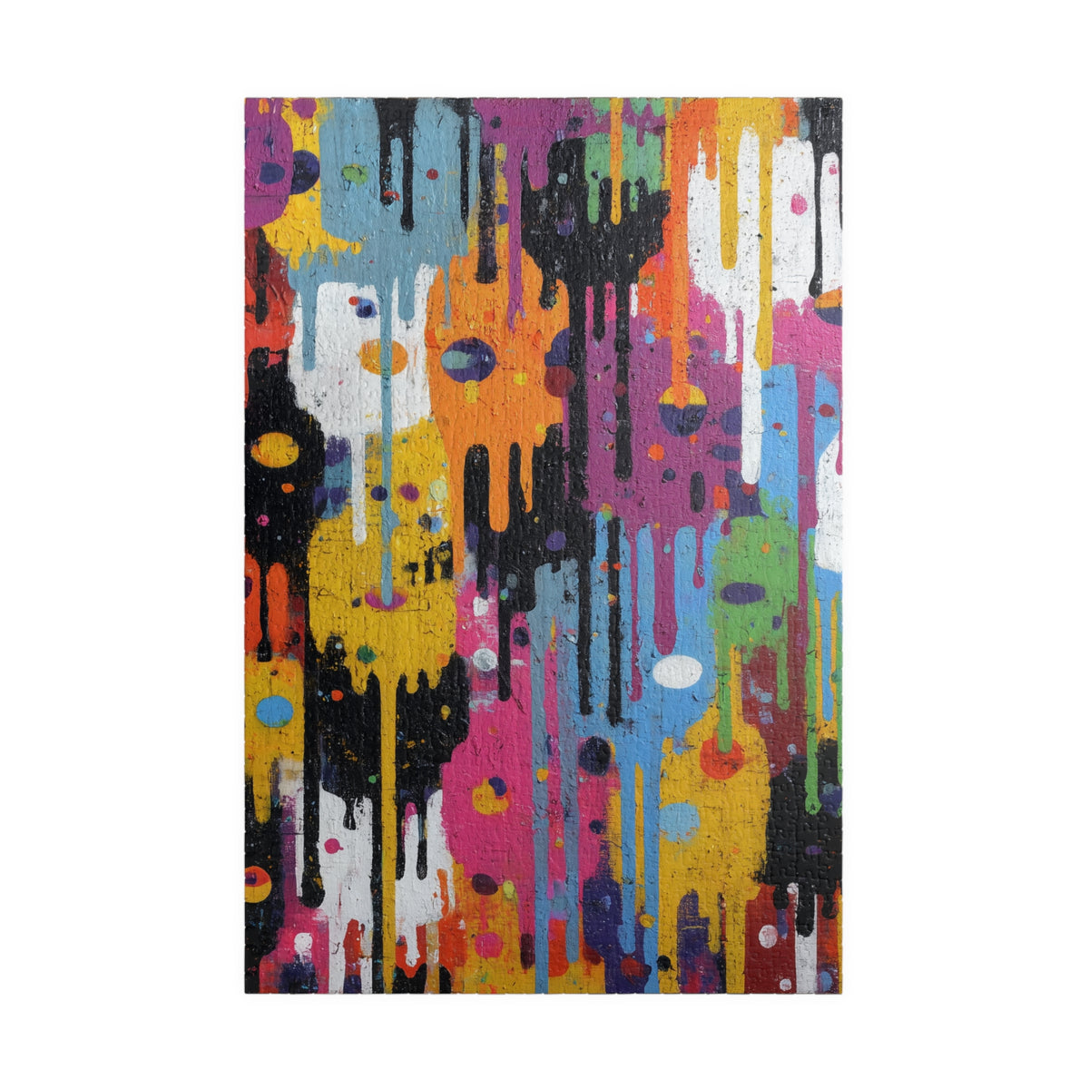 Color Splash Abstract Jigsaw Puzzle – Colorful Dripping Paint Art, Modern Graffiti Puzzle, Creative Gift for Art Lovers