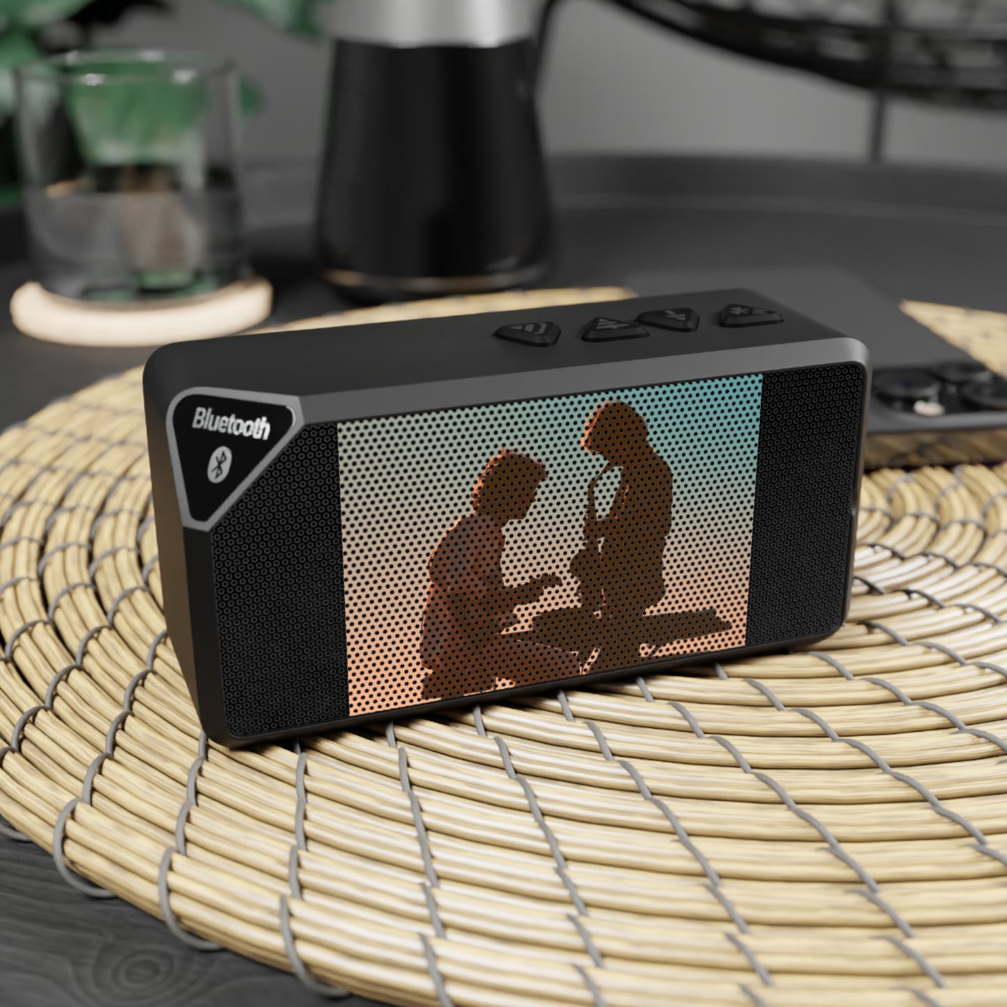 Portable Bluetooth Speaker With Retro Sunset Design And Clear Wireless Sound