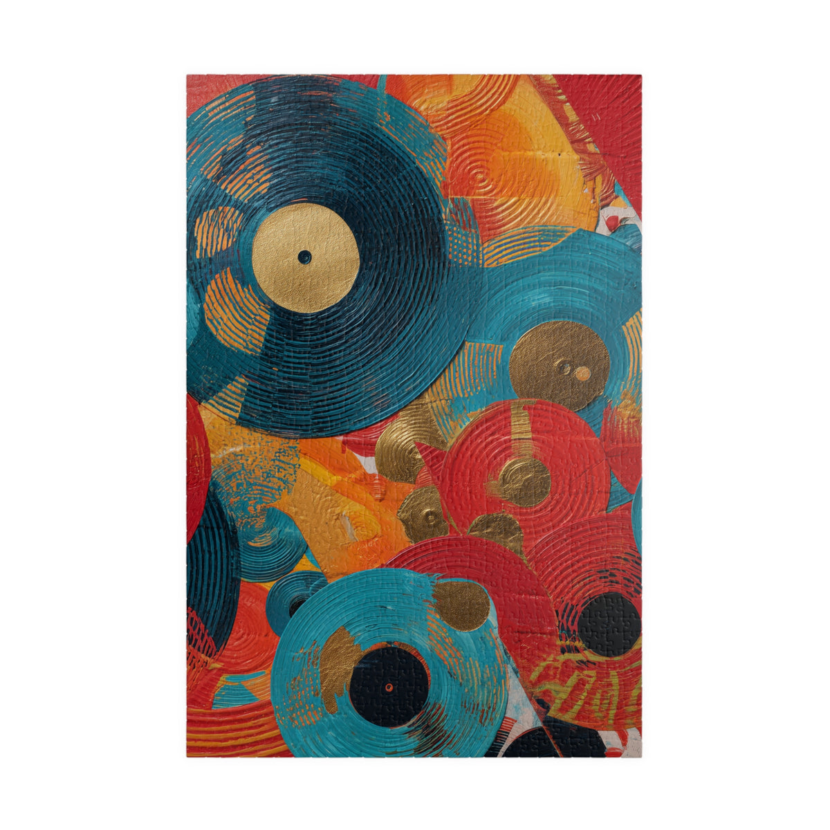 Colorful Vinyl Records Jigsaw Puzzle – Retro Music Meets Abstract Art