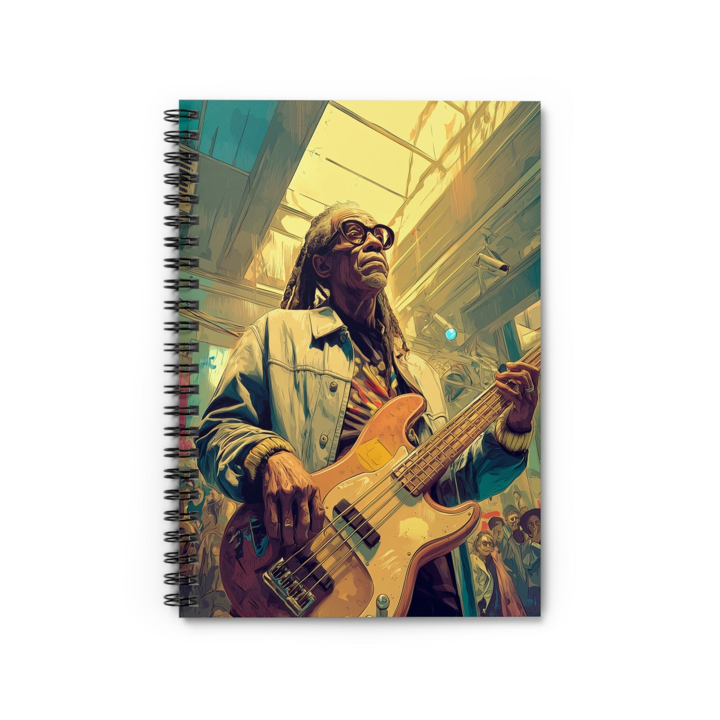 Bass Guitarist Spiral Notebook — Musician Concert Art Journal