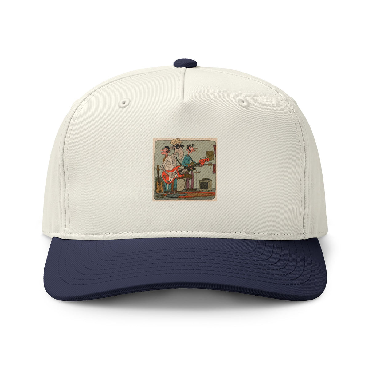 Vintage Classroom Patch Cap, Retro Music Hat, Guitar Band Baseball Cap, Artistic Two Tone Hat, Music Lover Gift, Vintage Music Cap