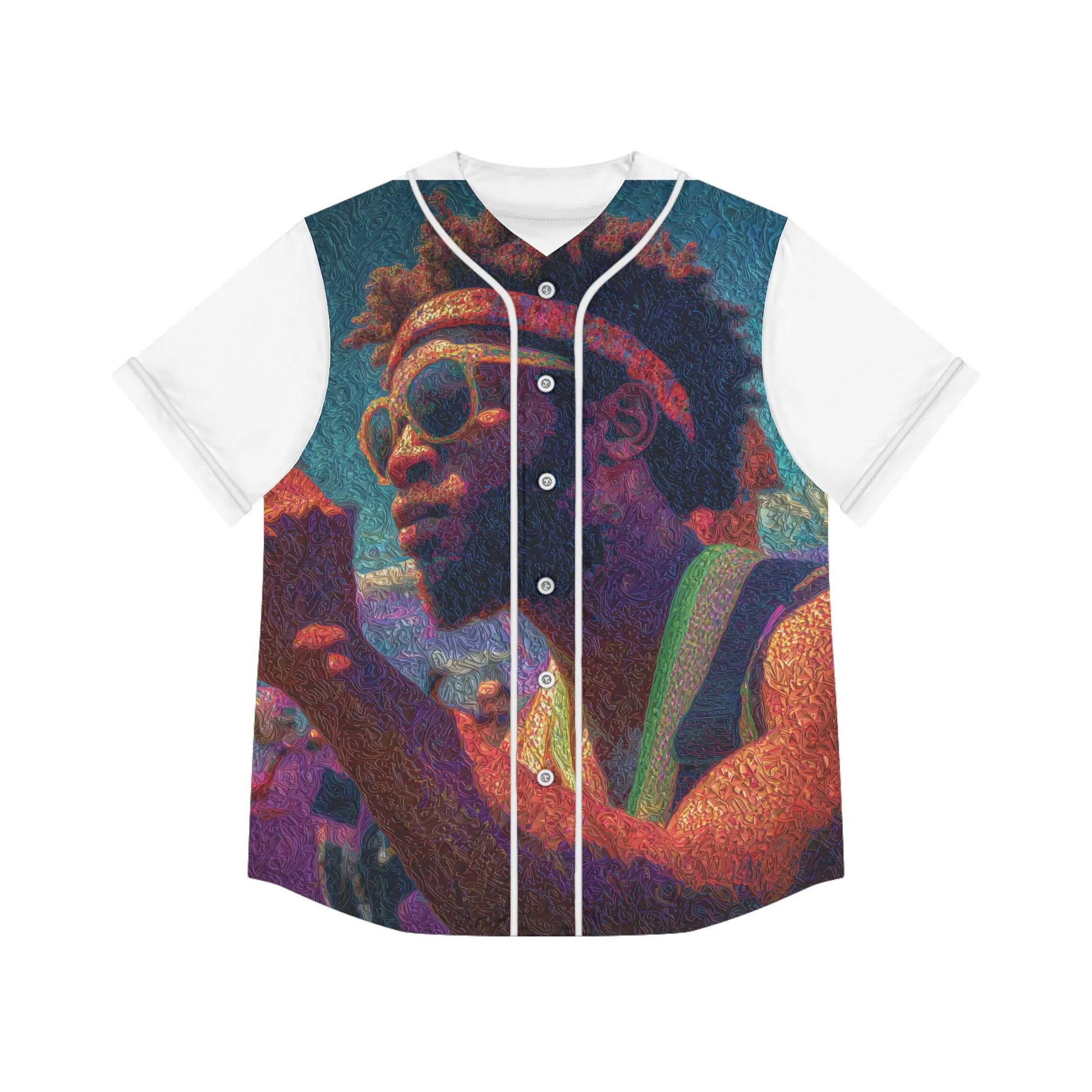 Afrobeat Festival Womens Baseball Jersey Vibrant Concert Print Grainy Sunset Portrait On Breathable Performance Fabric Printify