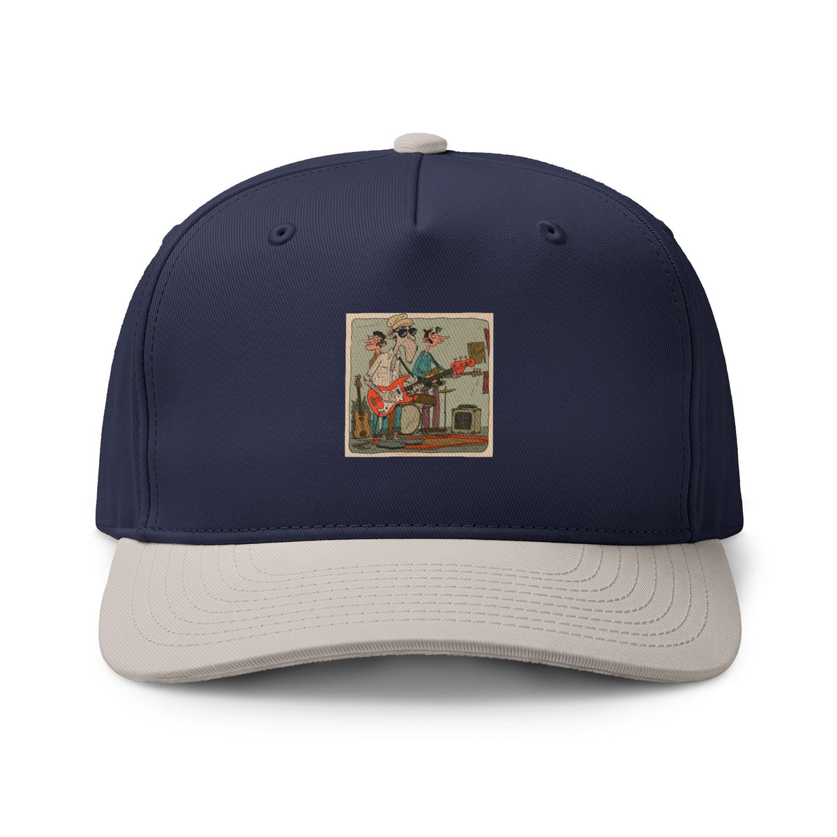 Vintage Classroom Patch Cap, Retro Music Hat, Guitar Band Baseball Cap, Artistic Two Tone Hat, Music Lover Gift, Vintage Music Cap