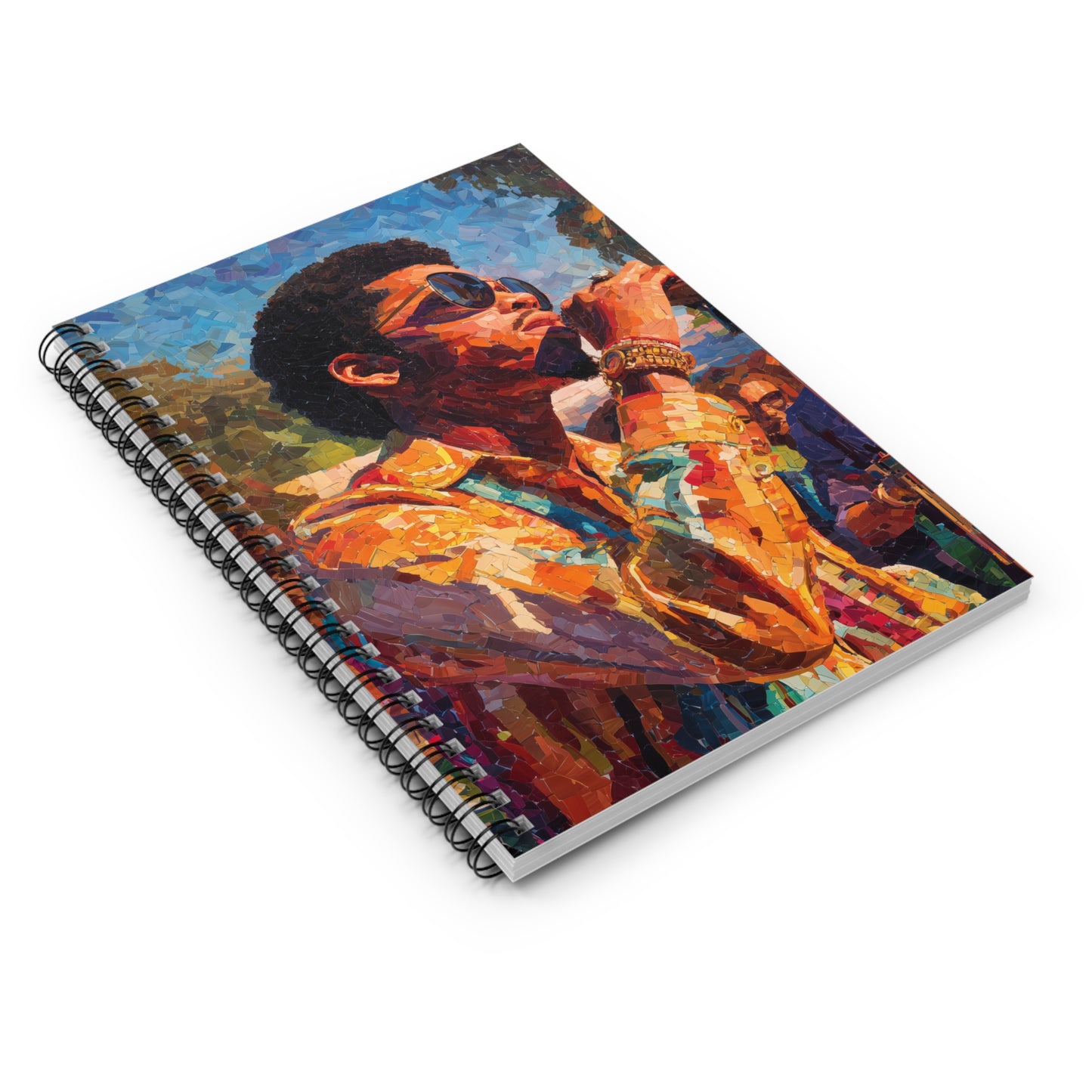 Spiral Notebook With Vintage Soul Singer Art Cover Ruled Paper For Lyrics Journals 90 Gsm