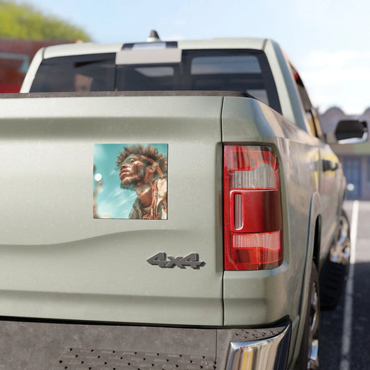 Retro Vibes Car Magnet Vintage Sunlit Portrait Teal Skies And Retro Color Shifts For Bumpers And Tailgates Printify
