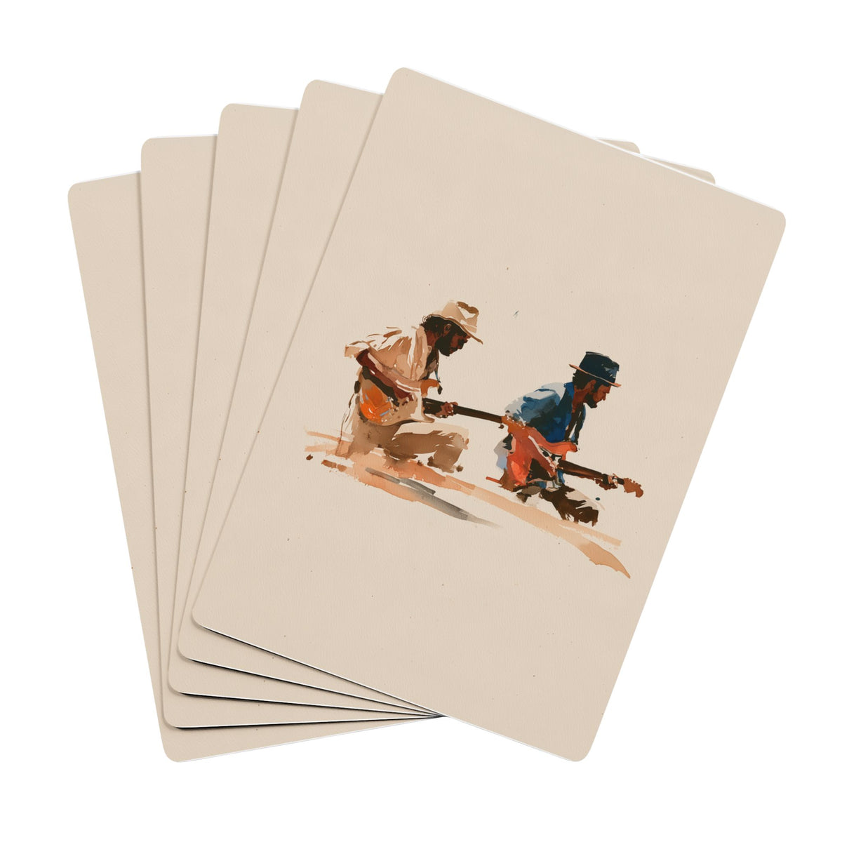 Vintage Guitarist Playing Cards – Retro Musician Poker Deck, Acoustic Guitar Art Cards, Music Lover Gift