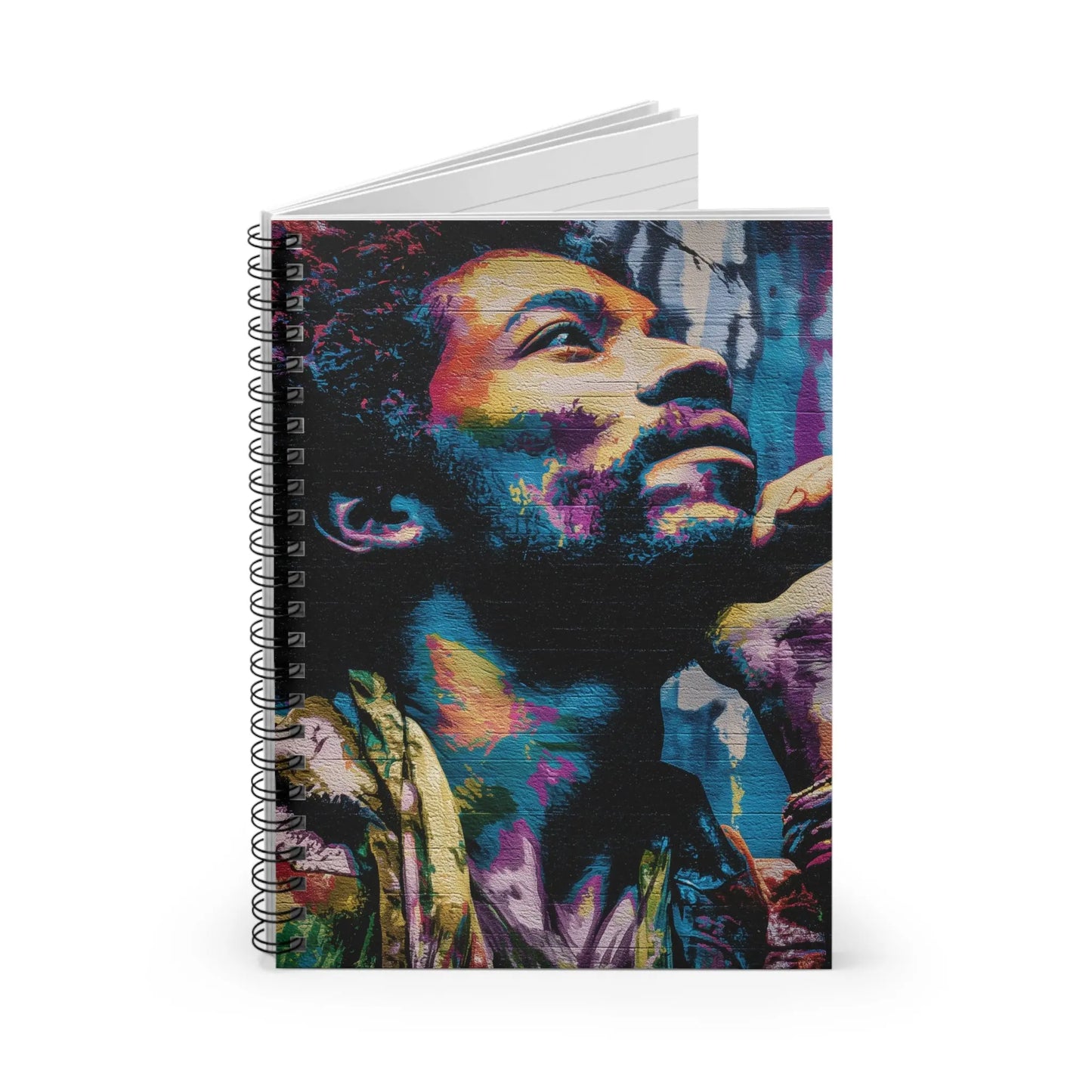 Portrait Spiral Notebook Colorful Psychedelic Ruled Journal For Writing Lyrics Notes Gift For Music Fans Printify