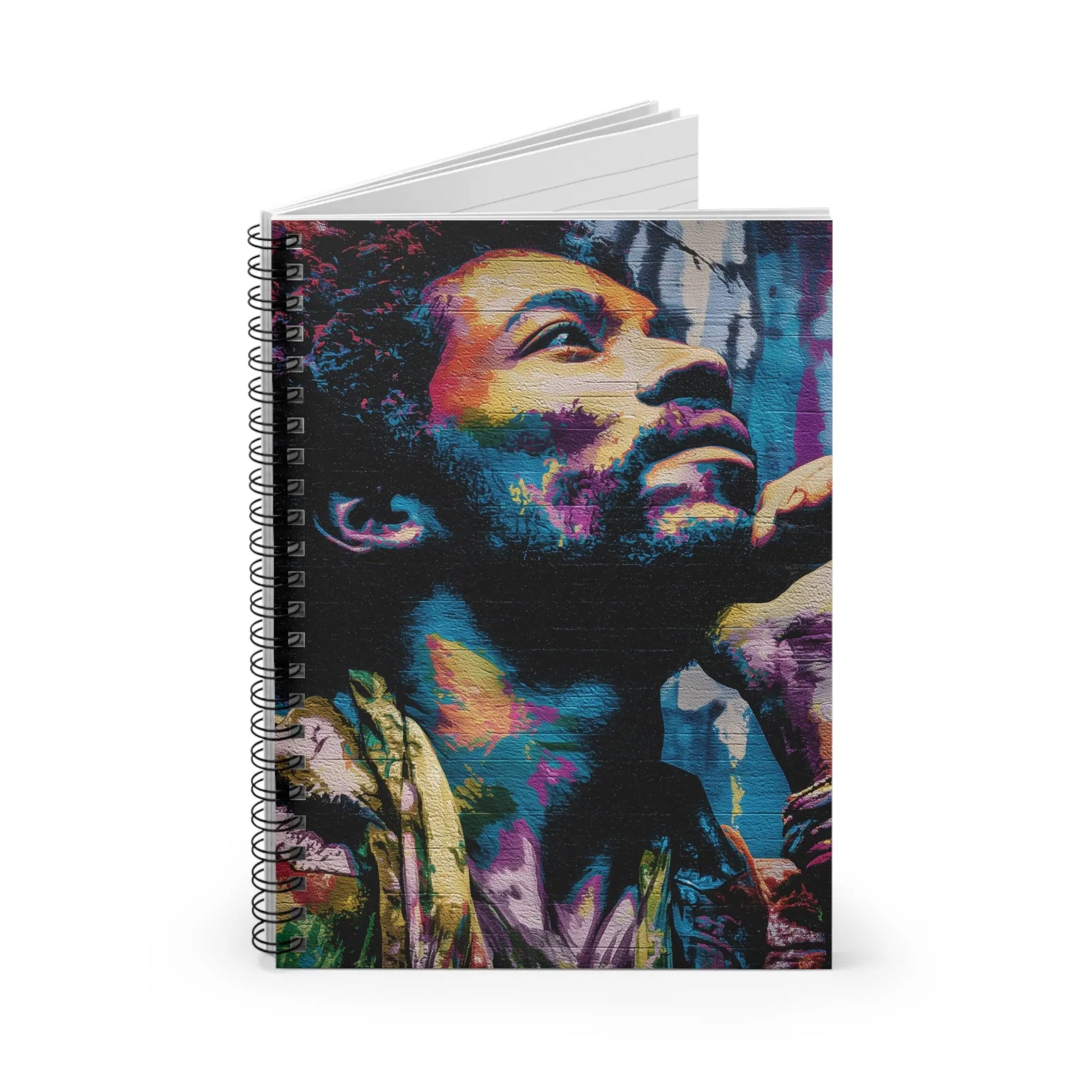 Portrait Spiral Notebook Colorful Psychedelic Ruled Journal For Writing Lyrics Notes Gift For Music Fans Printify
