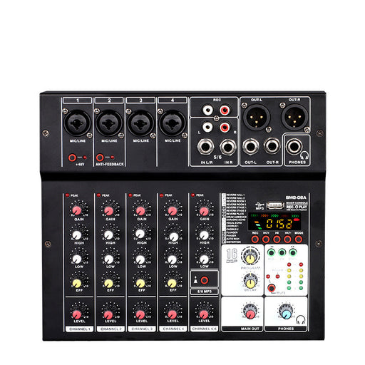 Mini 6-Channel Bluetooth Audio Mixer for Music & Streaming
