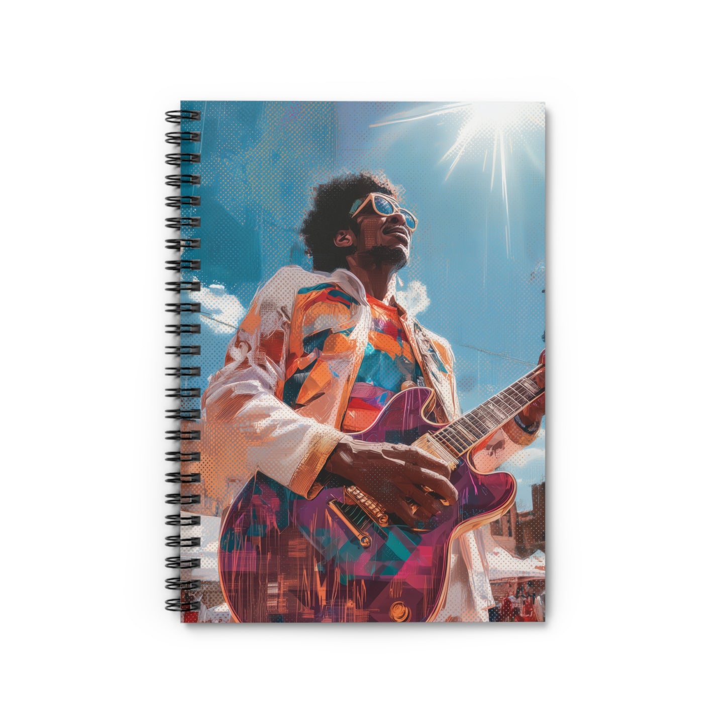 Guitarist Sunburst Spiral Notebook — Lined Journal for Musicians & Music Lovers