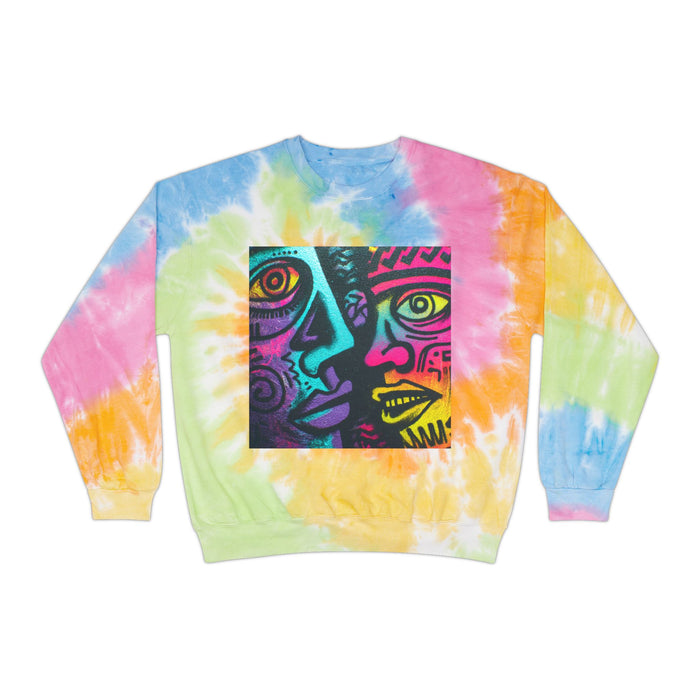 Electric Faces Neon Tie‑Dye Crewneck – Music Andy Designs