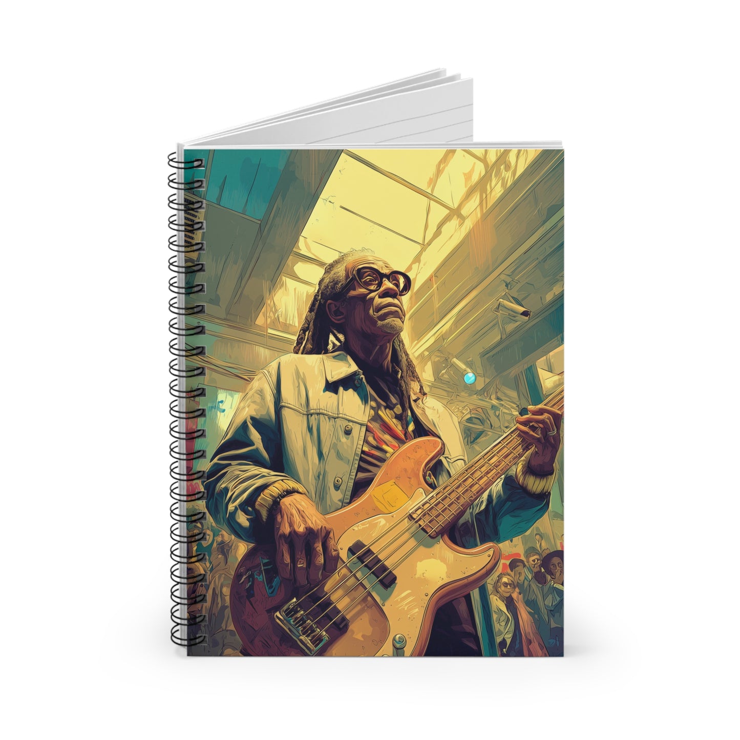 Bass Guitarist Spiral Notebook — Musician Concert Art Journal