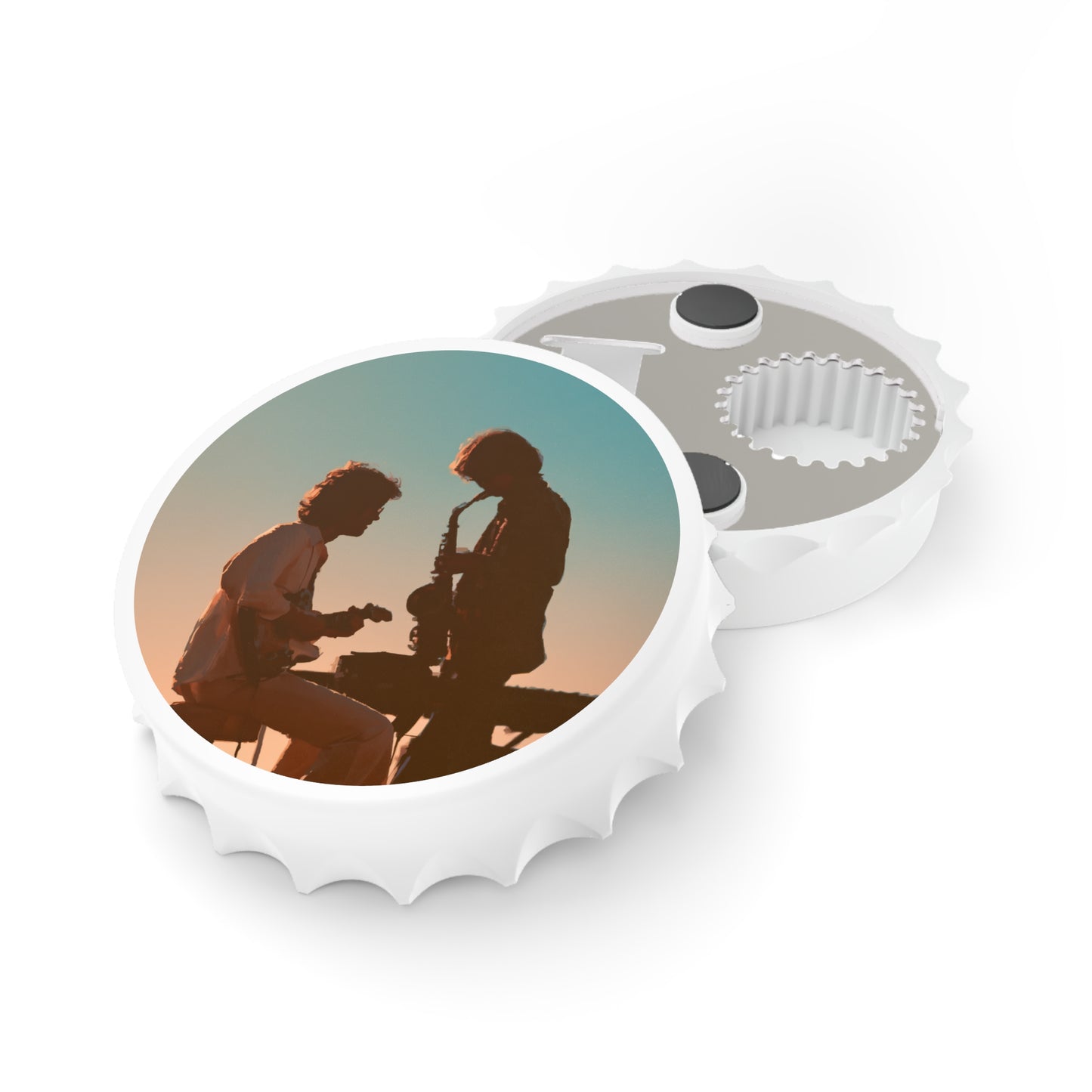 Sunset Jazz Silhouette Magnetic Bottle Opener Music Lover Gift