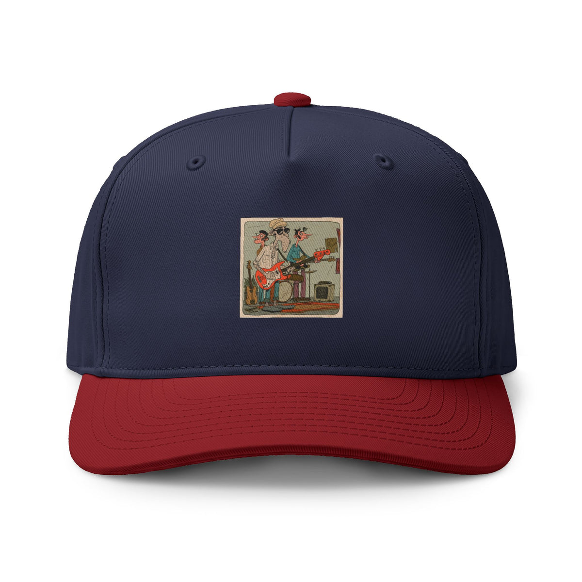 Vintage Classroom Patch Cap, Retro Music Hat, Guitar Band Baseball Cap, Artistic Two Tone Hat, Music Lover Gift, Vintage Music Cap
