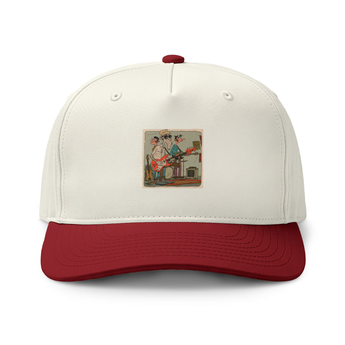 Vintage Classroom Patch Cap, Retro Music Hat, Guitar Band Baseball Cap, Artistic Two Tone Hat, Music Lover Gift, Vintage Music Cap