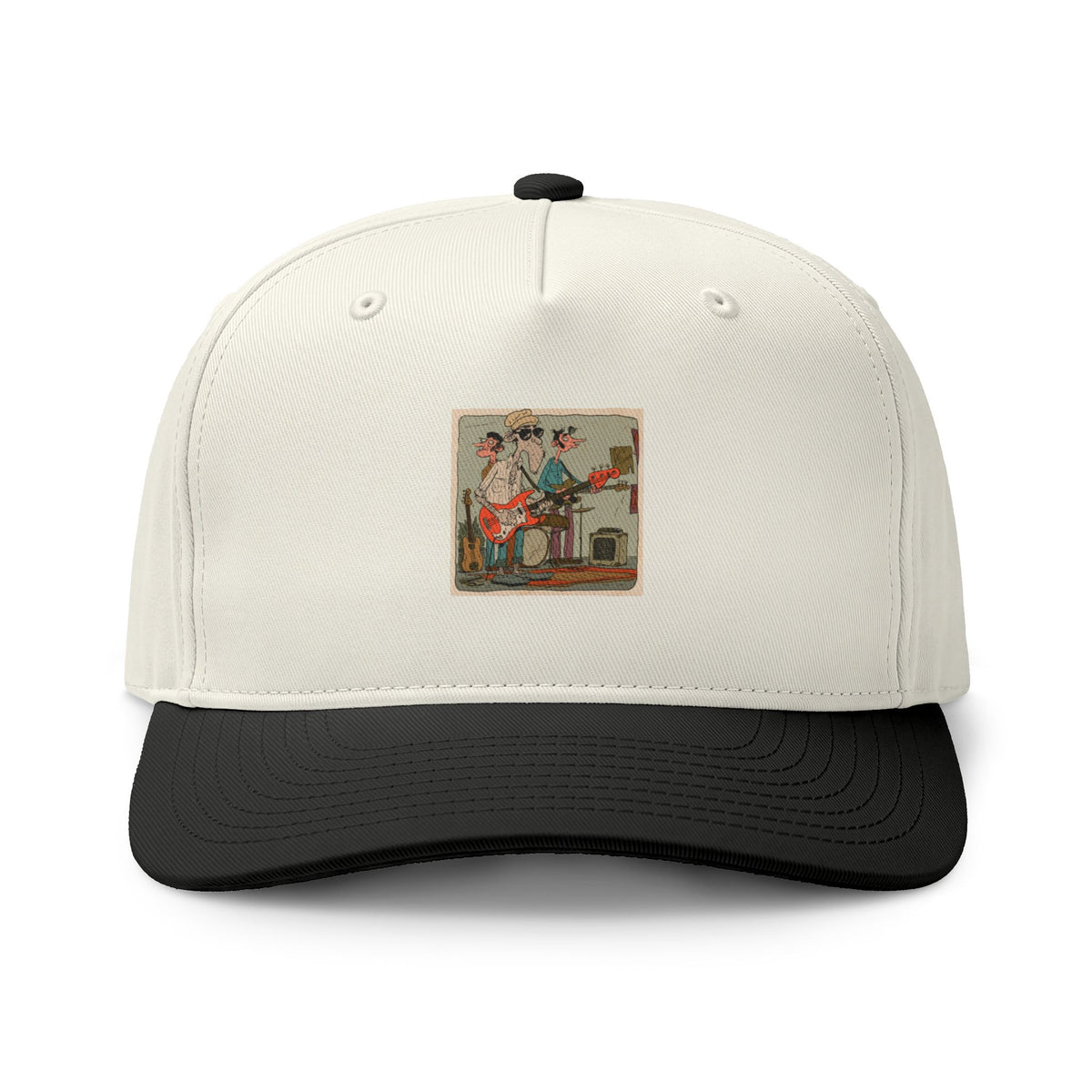 Vintage Classroom Patch Cap, Retro Music Hat, Guitar Band Baseball Cap, Artistic Two Tone Hat, Music Lover Gift, Vintage Music Cap
