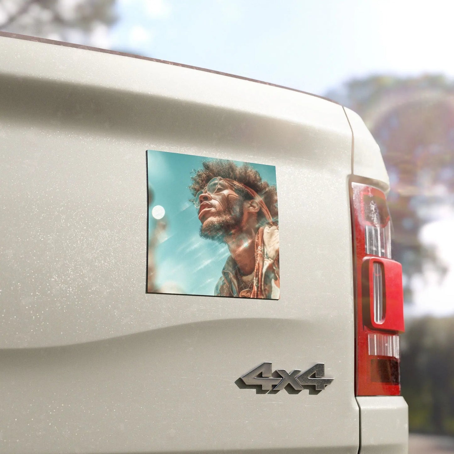 Retro Vibes Car Magnet Vintage Sunlit Portrait Teal Skies And Retro Color Shifts For Bumpers And Tailgates Printify