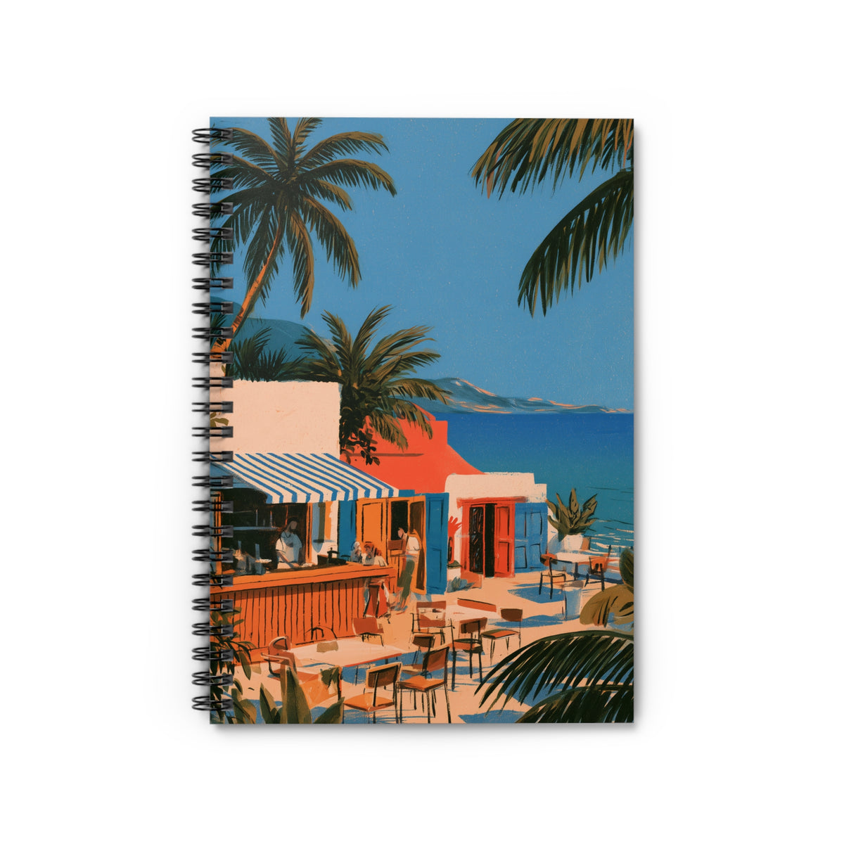 Band Practice Spiral Notebook – Retro Coastal Music Journal & Songwriting Notebook