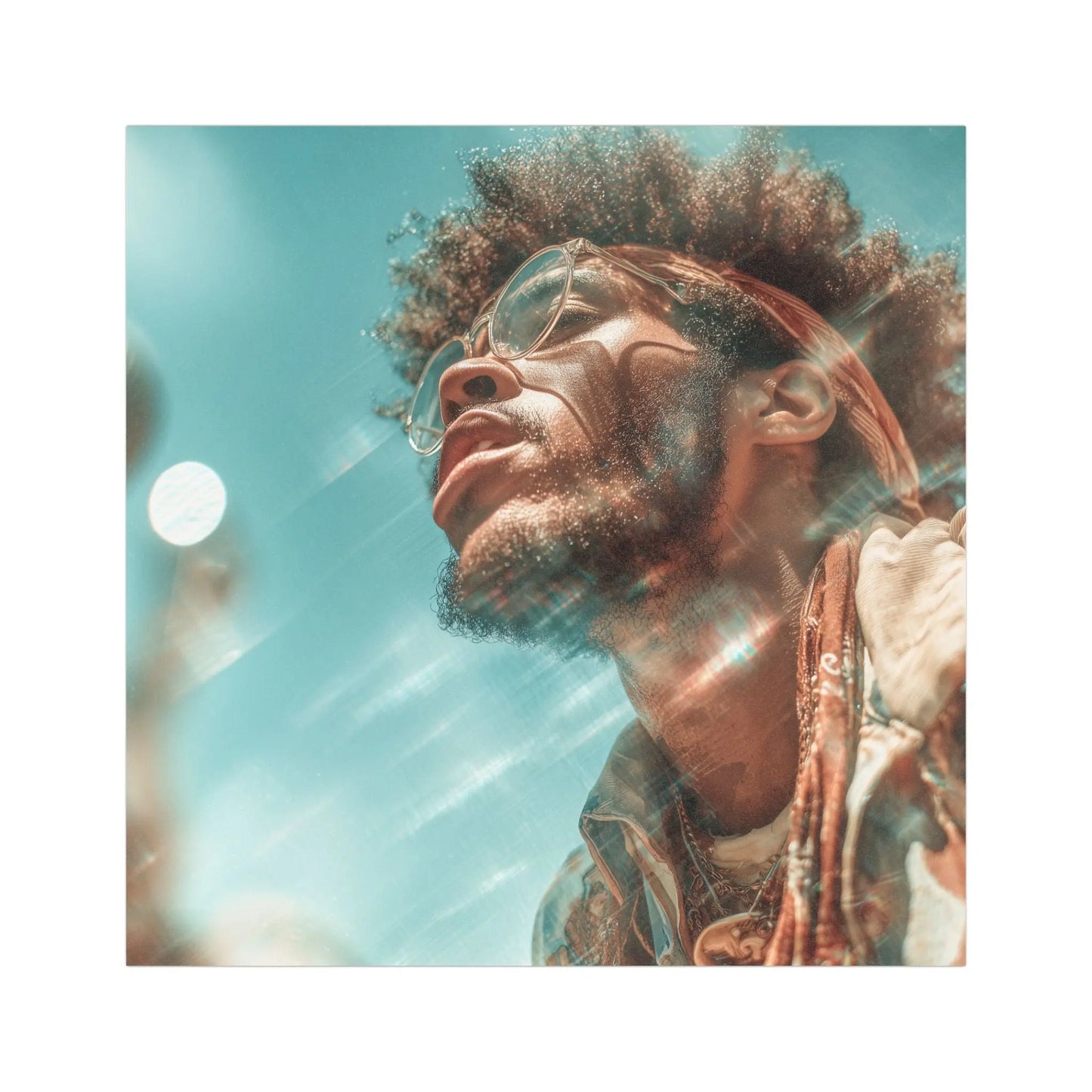 Retro Vibes Car Magnet Vintage Sunlit Portrait Teal Skies And Retro Color Shifts For Bumpers And Tailgates Printify