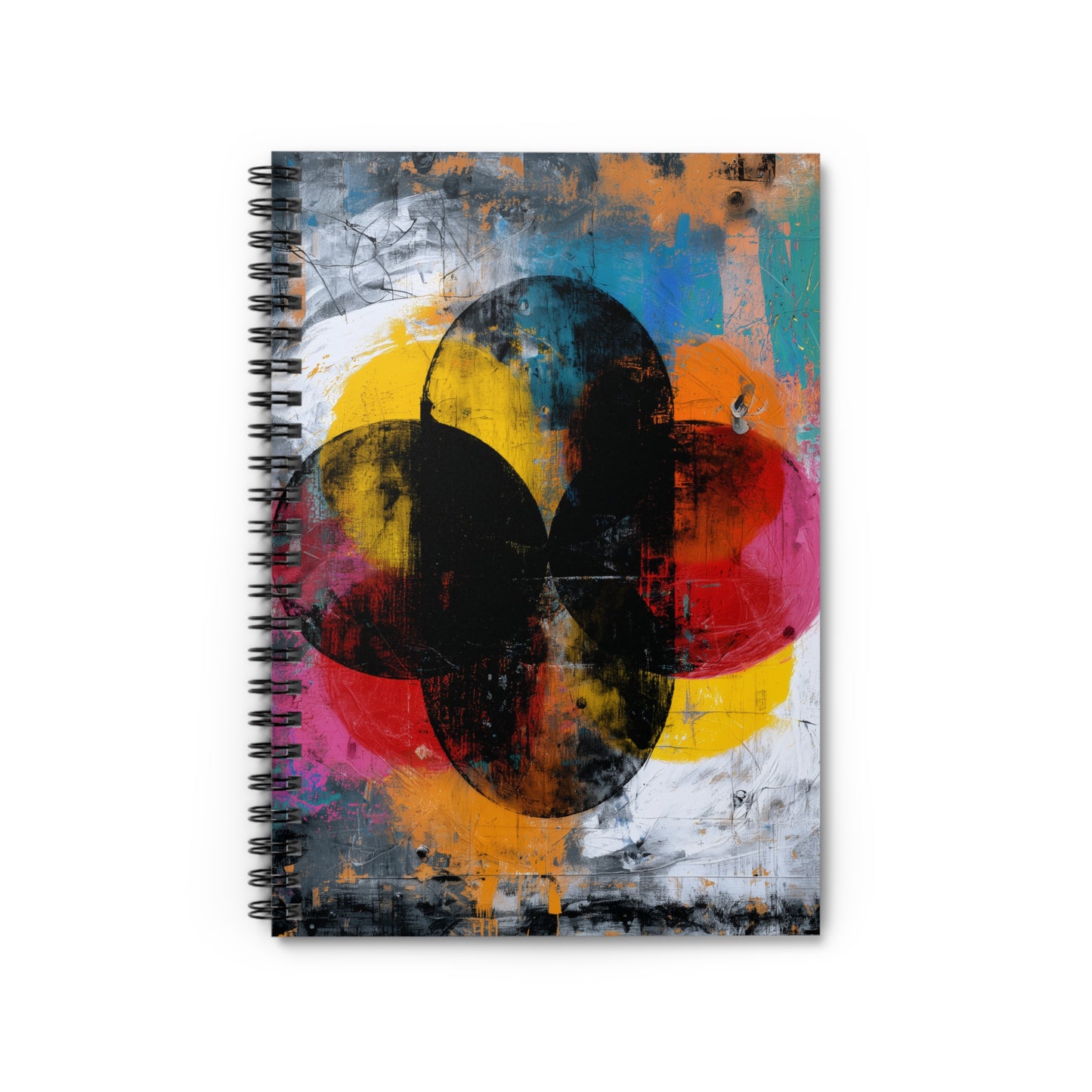 Abstract Color Burst Spiral Notebook — Ruled Art Journal for Notes & Sketches