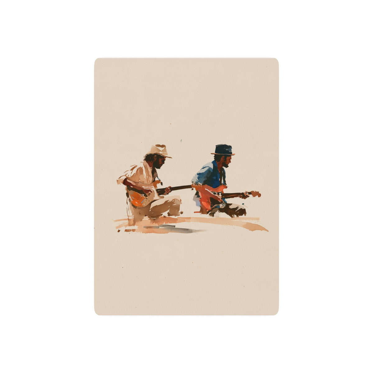 Vintage Guitarist Playing Cards – Retro Musician Poker Deck, Acoustic Guitar Art Cards, Music Lover Gift