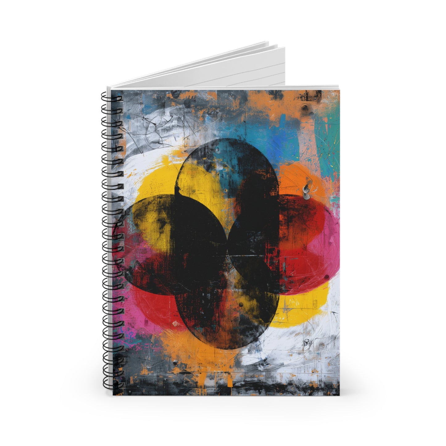 Abstract Color Burst Spiral Notebook — Ruled Art Journal for Notes & Sketches