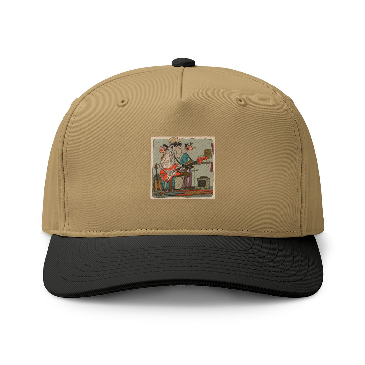 Vintage Classroom Patch Cap, Retro Music Hat, Guitar Band Baseball Cap, Artistic Two Tone Hat, Music Lover Gift, Vintage Music Cap