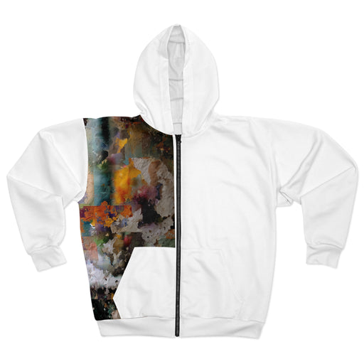 Abstract Paint Splash Zip Hoodie — Artistic Asymmetrical Design