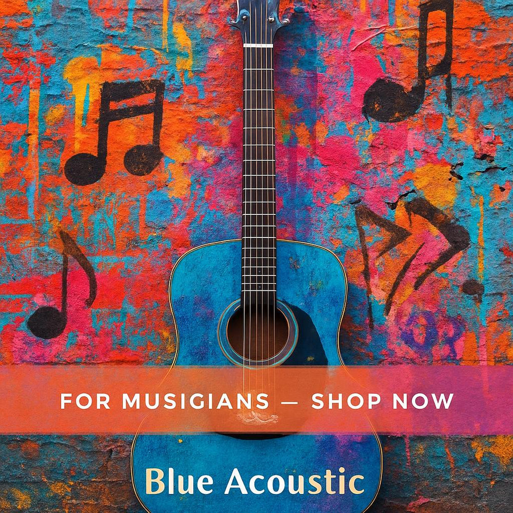 Musicandydesigns Blue Acoustic Guitar