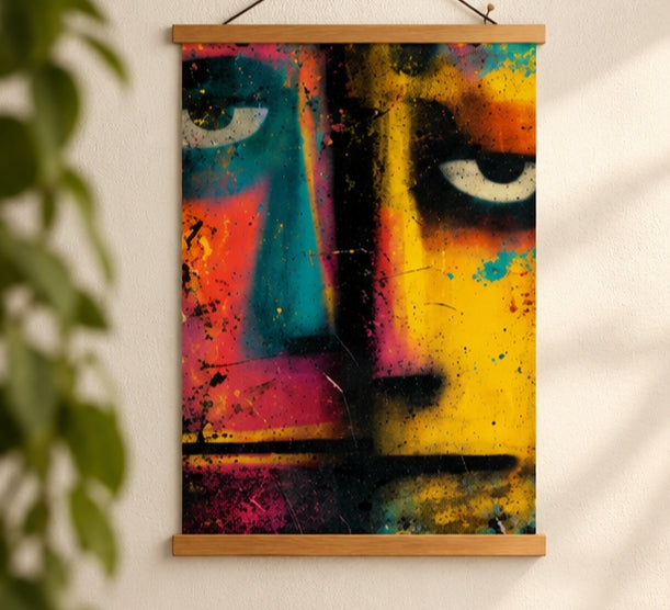 Abstract Graffiti Face Poster — Matte Vertical Art Print