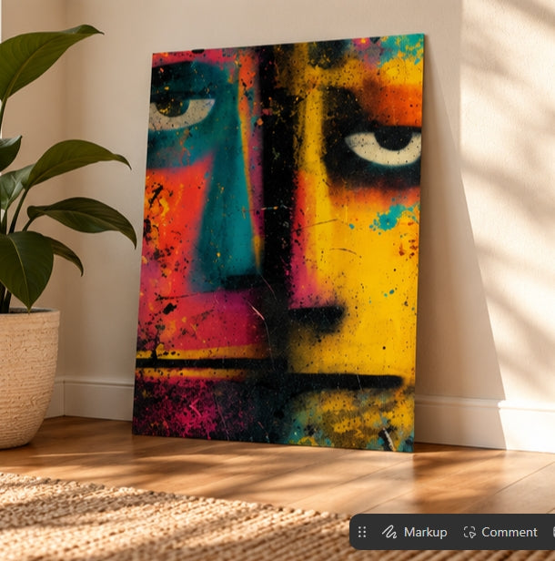 Abstract Graffiti Face Poster — Matte Vertical Art Print