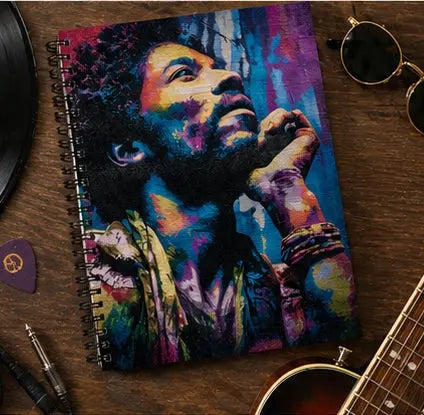 Portrait Spiral Notebook Colorful Psychedelic Ruled Journal For Writing Lyrics Notes Gift For Music Fans Printify