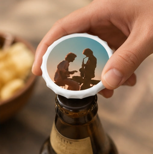 Sunset Jazz Silhouette Magnetic Bottle Opener Music Lover Gift